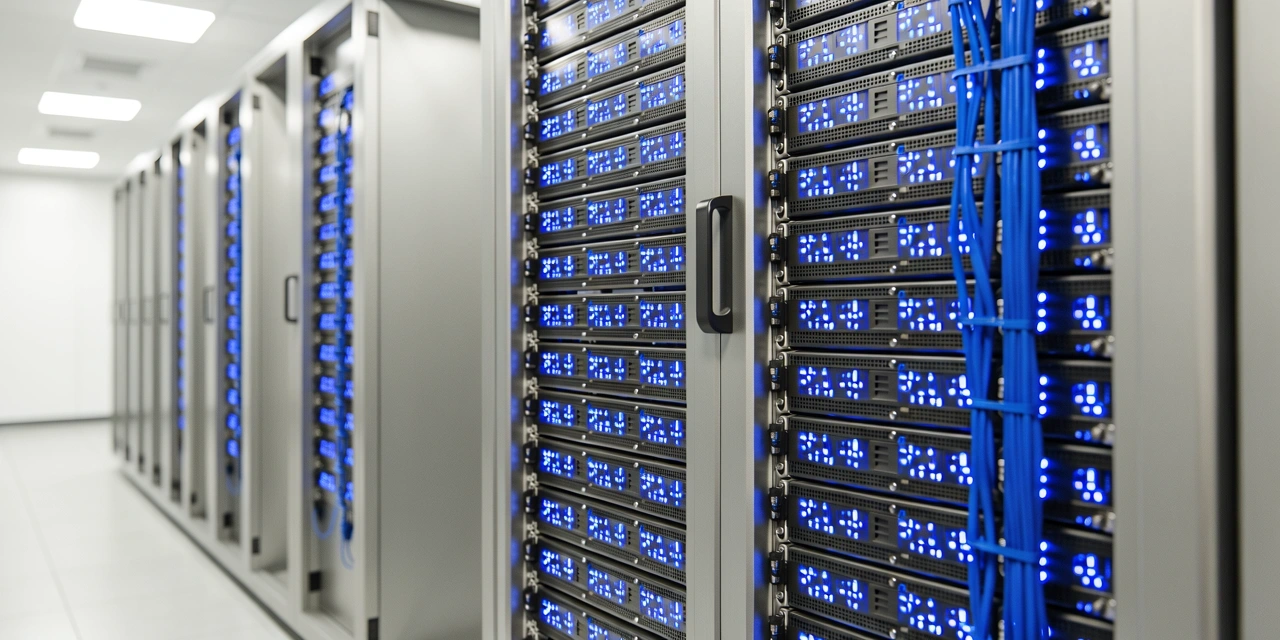 Server infrastructure visualizing data integrity